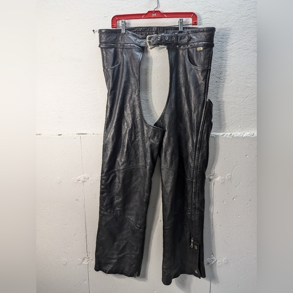 Vintage 2001 HARLEY DAVIDSONXL LEATHER CHAP p0000090056 Rn103819 Black